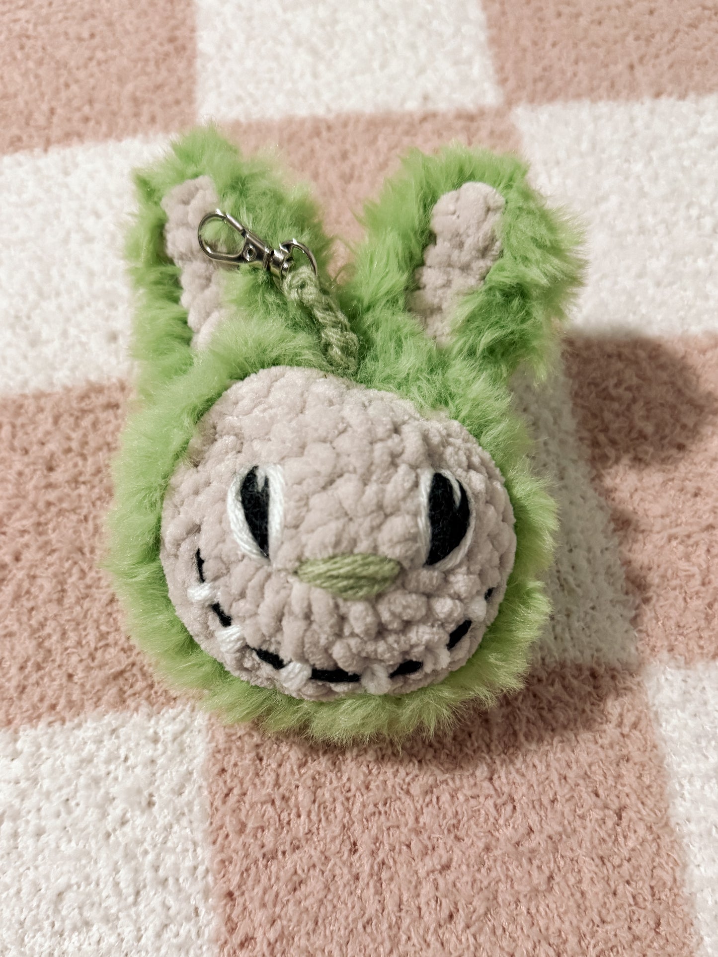 Grass Green Monster Keychain - Crochet Keychain