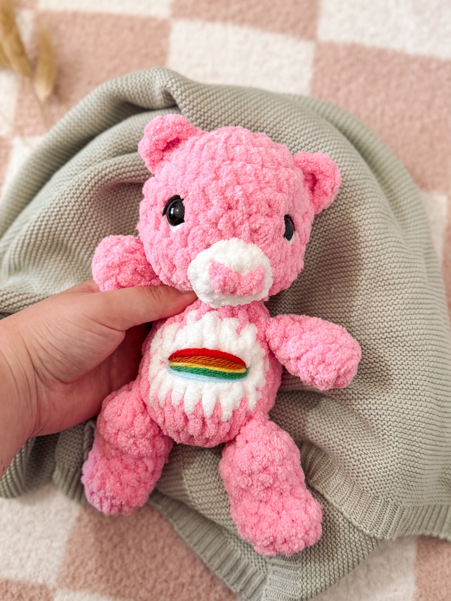 Retro Rainbow Bear - Crochet Plushie