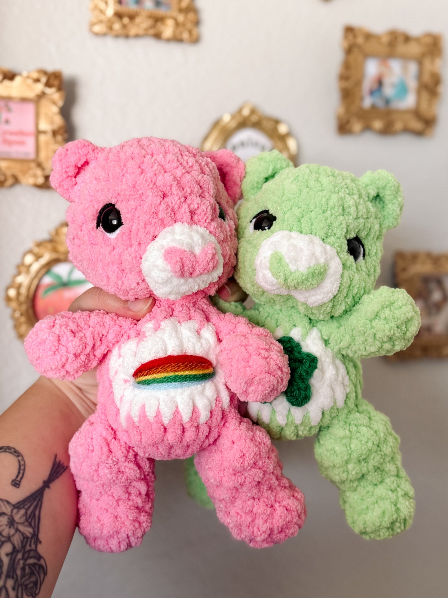 Retro Rainbow Bear - Crochet Plushie