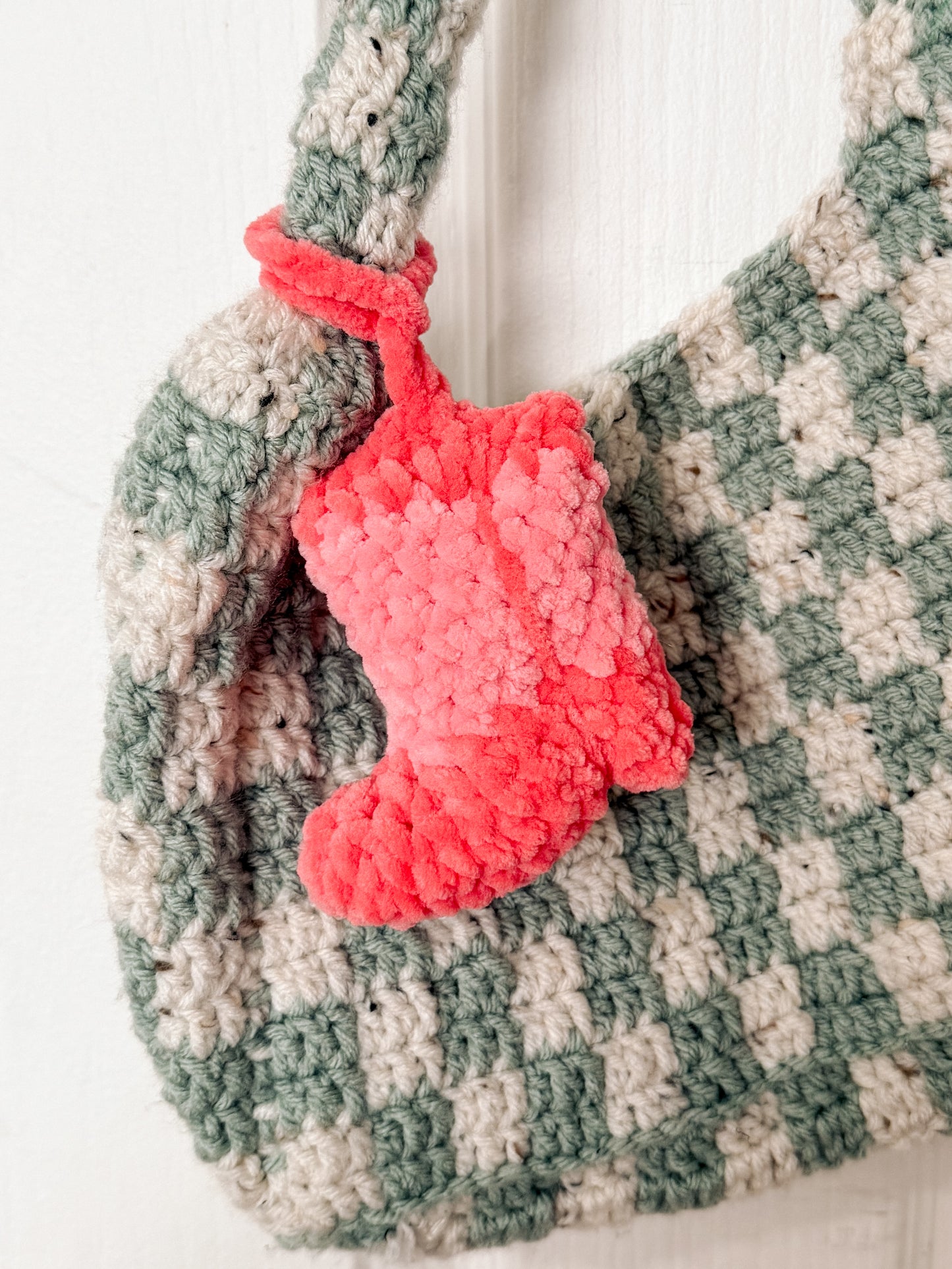 Pretty in Pink: Cowgirl Boot Bag Charm - Crochet Plushie Bag Charm