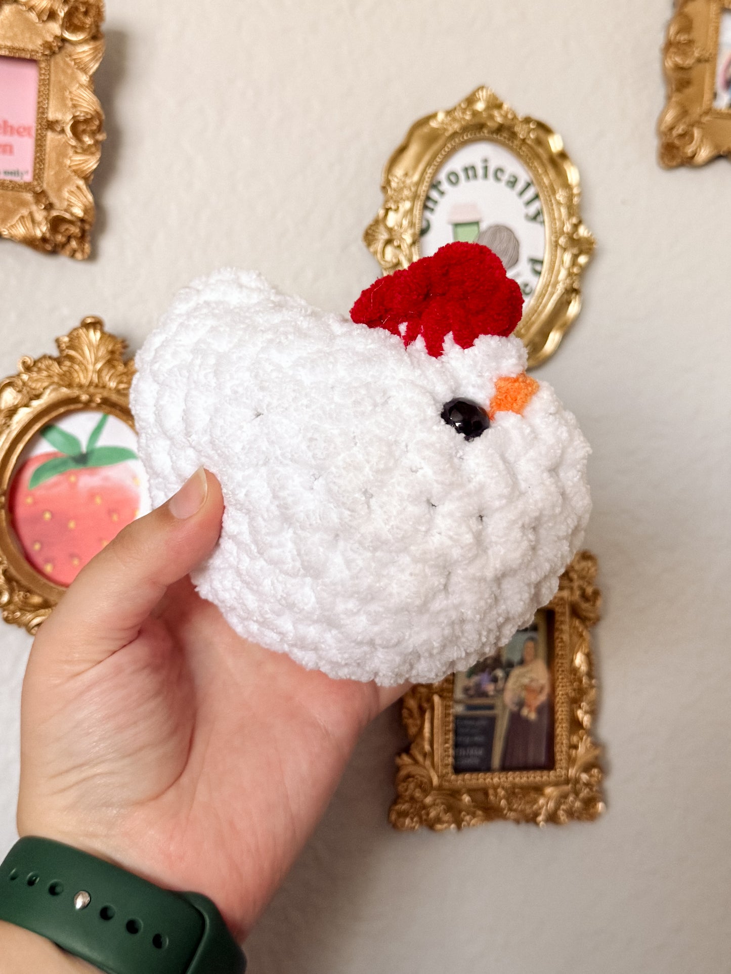 Charlie the Chicken (White) - Crochet Plushie