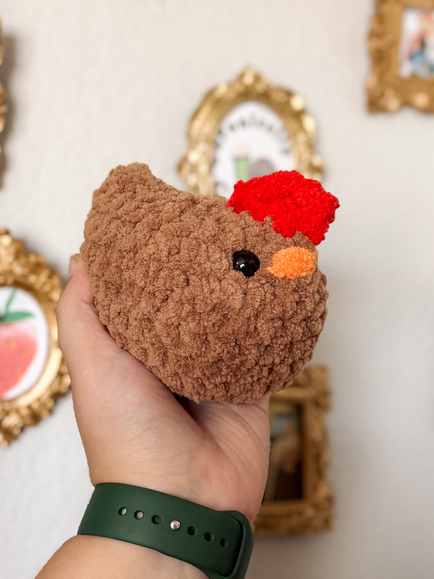 Charlie the Chicken (Brown) - Crochet Plushie