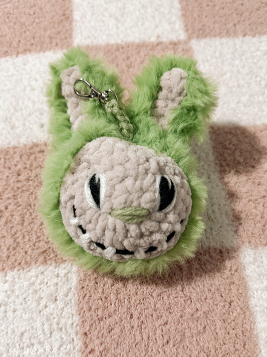 Grass Green Monster Keychain - Crochet Keychain