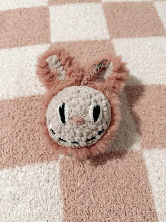 Blush Pink Monster Keychain - Crochet Keychain