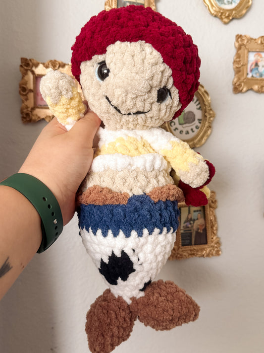 The Cowgirl Cutie Mermaid- Crochet Plushie