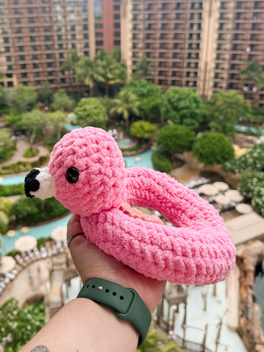 Flora the Flamingo Inner Tube - Crochet Plushie