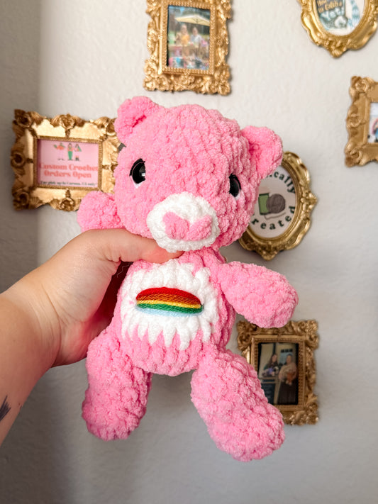 Retro Rainbow Bear - Crochet Plushie