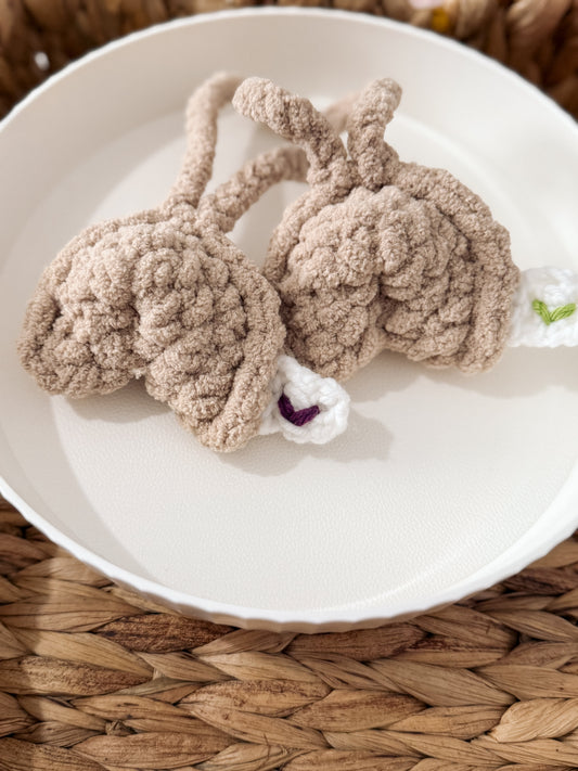 Fortune Cookie Bag Charm Duo - Crochet Bag Charms