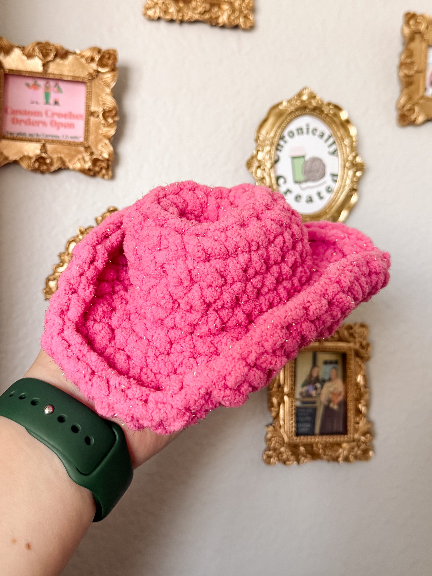 Pink Sparkle Cowgirl Hat Plushie Accessory