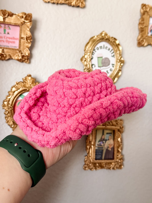 Pink Sparkle Cowgirl Hat Plushie Accessory