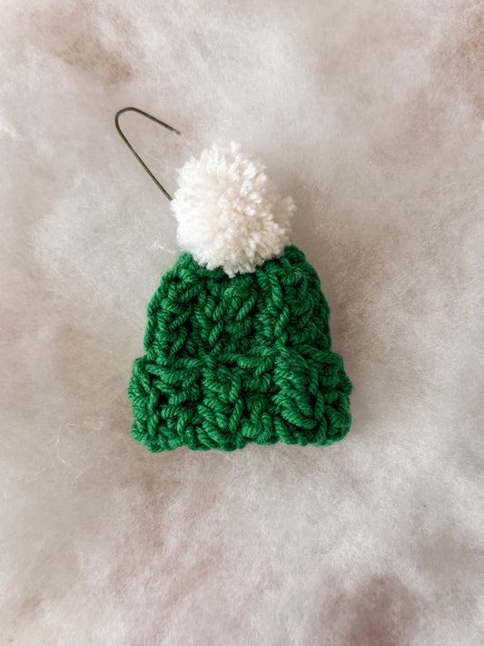 Crochet Beanie Ornament - Green