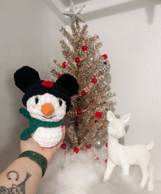 Sutton the Snowman (RED SCARF) - Crochet Plushie